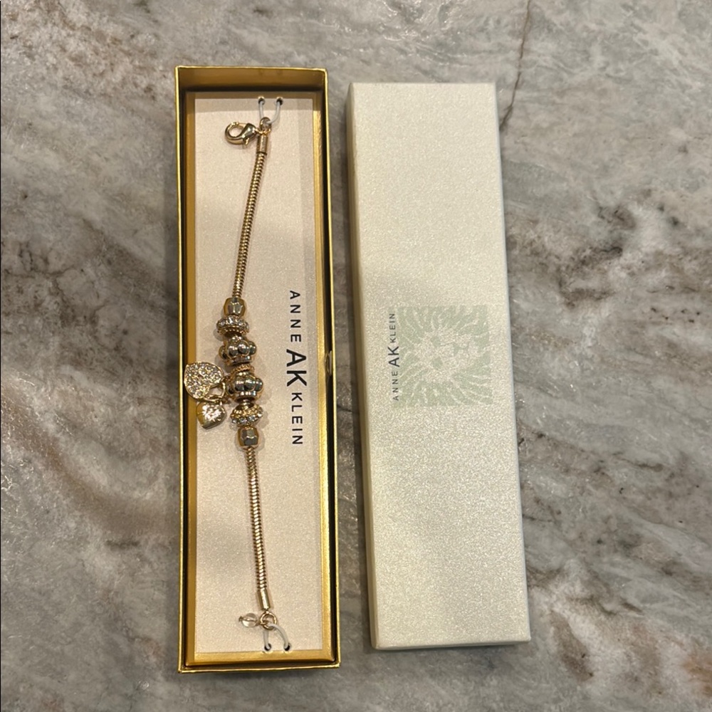 Anne Klein Gold and Silver Charm Bracelet